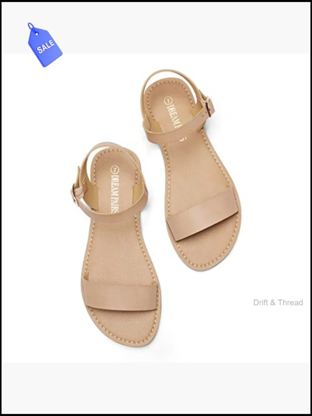 Womens Ankle Strap Flat Sandals Open Toe Buckle Summer Dressy Sandals